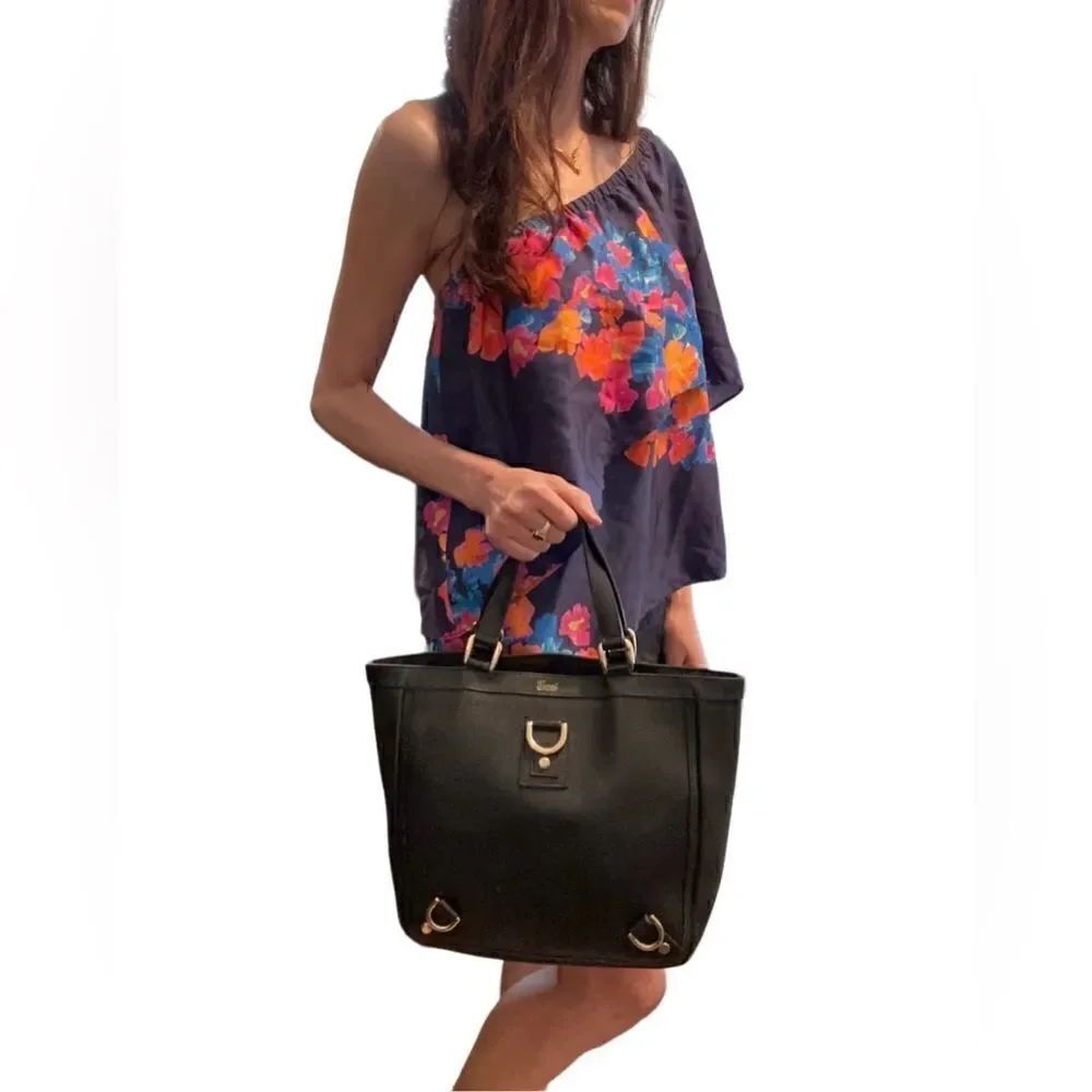 Gucci D-ring black leather tote